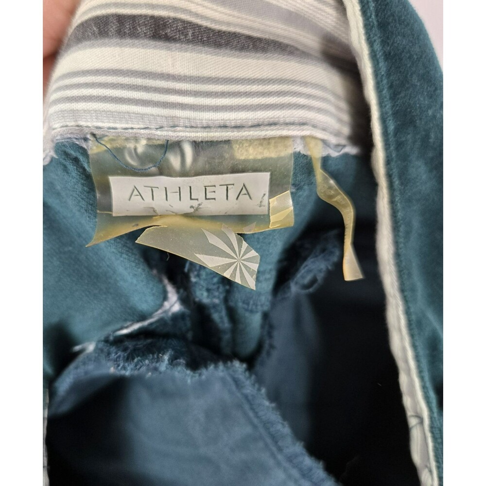 Athleta Women's Size 4 Green Velveteen Straight Leg Pants - Picture 7 of 10